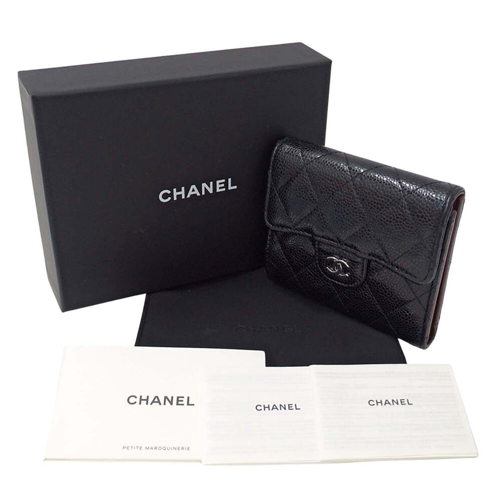 CHANEL Authentic Black Caviar Leather Wallet - Picture 6 of 15